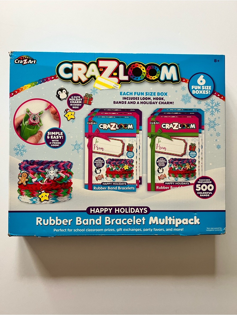 CraZloom Happy Holidays Rubber Band Bracelet Multipack - 6 Fun Size Boxes